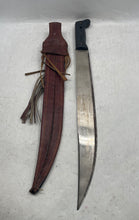 Load image into Gallery viewer, Imacasa Machete Fixed Blade Knife In Decorative Fringed Leather Sheath