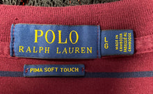 Load image into Gallery viewer, Polo Ralph Lauren Mens Burgundy Striped Pima Soft Touch Polo Shirt Size Large