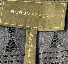 Load image into Gallery viewer, BCBGMaxazria Womens Blue Lace Long Sleeve Pockets Full-Zip Bomber Jacket Size S