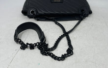 Load image into Gallery viewer, Badgley Mischka Womens Black Quilted Faux Leather Chain Strap Crossbody Bag