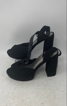 Load image into Gallery viewer, Worthington Womens Felicia Black Peep Toe Block Heel Platform Sandals Size 7M