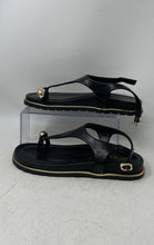 Load image into Gallery viewer, Jones New York Womens Neetasha Black Gold-Tone T-Strap Sandals Size 10