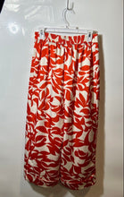 Load image into Gallery viewer, Nine West Womens Orange White Leaf Print Pull-On Wide-Leg Ankle Pants Size XS