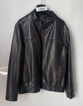 Load image into Gallery viewer, Guess Mens Brown Long Sleeve Full Zip Pockets Motorcycle Jacket Size Small