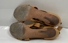 Load image into Gallery viewer, Authentic Tory Burch Womens Lounge-Baby Brown Strappy Heels Sz 7.5M Worn Damaged