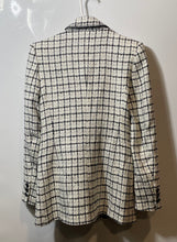 Load image into Gallery viewer, Zara Womens White Black Check Double-Breasted Long Sleeve One Button Blazer XS