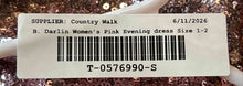 Load image into Gallery viewer, B. Darlin Womens Pink Sequin Off The Shoulder Evening Maxi Dress Size 1/2