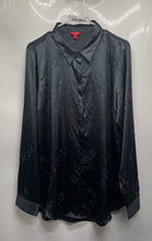 Load image into Gallery viewer, Guess Womens Black Logo Print Long Sleeve Collared Button-Up Shirt Size XL