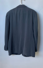 Load image into Gallery viewer, Riccardo Mens Blue Gray Pinstripe Long Sleeve Four-Button Blazer Size 42R
