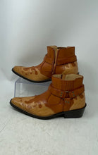 Load image into Gallery viewer, Alberto Fellini Mens Brown Snip Toe Side-Zip Ankle Western Boots Size 7.5