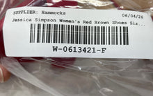 Load image into Gallery viewer, Jessica Simpson Womens Jalinda Red Brown Leather Ankle Strap Heels Size 6.5M