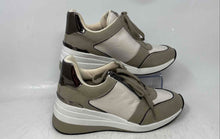 Load image into Gallery viewer, DKNY Womens Kaden Beige Brown Round Toe Lace-Up Wedge Sneakers Shoes Size 8 M