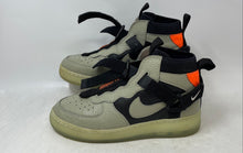 Load image into Gallery viewer, Nike Boys Air Force 1 Utility Mid Gray And Black Leather Sneakers Shoes Size 6Y