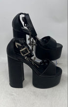 Load image into Gallery viewer, Lamoda Womens Black Leather Block Heel Platform Ankle Strap Sandals Size 3