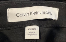 Load image into Gallery viewer, Calvin Klein Mens Black Denim Dark Wash Stretch Straight Leg Jeans Size W36xL32