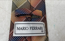 Load image into Gallery viewer, Mario Ferrari Mens Multicolor Geometric Adjustable Keeper Loop Pointed Tie