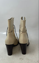 Load image into Gallery viewer, Charles David Womens Ivory Brown Round Toe Block Ankle Boots Size 8.5