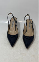 Load image into Gallery viewer, Charles David Womens Amy Black Leather Pointed Toe Slingback Heels Size 7.5B