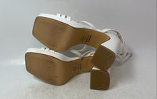 Load image into Gallery viewer, Limelight Womens Gennie White Leather Open Toe Block Platform Heels Size 7M