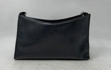 Load image into Gallery viewer, Giannini Womens Black Silver Faux Leather Studded Strap Zip Top Shoulder Handbag