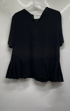 Load image into Gallery viewer, Zara Womens Black Short Sleeve Round Neck Blouse Top Size Medium