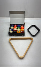Load image into Gallery viewer, Pool Balls 2 1/4 Cast Phenolic Supreme Billiard Set With Triangle Rack