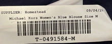 Load image into Gallery viewer, Michael Kors Womens Blue Sleeveless V-Neck Side-Tie Tank Top Size Medium