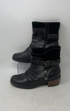 Load image into Gallery viewer, Earth Origins Womens Dolly Black Leather Round Toe Mid-Calf Booties Size 8 W