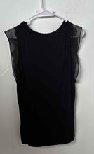 Load image into Gallery viewer, Tahari Womens Black Short Sheer Sleeve Round Neck Pullover Blouse Top Size M