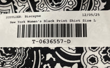 Load image into Gallery viewer, Jones New York Womens Black Paisley Print Non-Iron Button-Up Shirt Size Large
