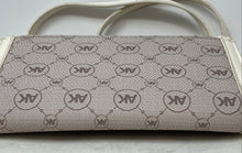 Load image into Gallery viewer, Anne Klein Womens Beige White Signature Canvas Inner Divider Crossbody Handbag