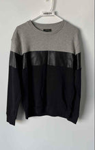 Load image into Gallery viewer, Zara Mens Gray And Black Long Sleeve Crew Neck Pullover Sweatshirt Size Small