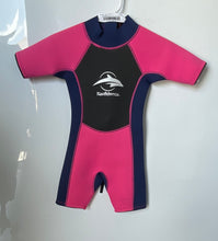 Load image into Gallery viewer, Konfidence Unisex Kids Pink Short Sleeve Zipper Shortie Wetsuit Size 7-8 Years