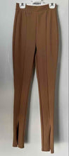 Load image into Gallery viewer, Zara Womens Brown Elastic Waist Front Split Ribbed Compression Leggings Size XS