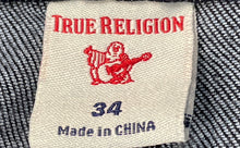 Load image into Gallery viewer, True Religion Mens Blue Dark Wash Regular Fit Straight-Leg Jeans Size 34
