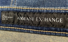 Load image into Gallery viewer, Armani Exchange Womens J01 Blue Denim Mid-Rise Stretch Super Skinny Jeans Sz 25