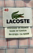 Load image into Gallery viewer, Lacoste Mens Pink Check Cotton Long Sleeve Button-Down Dress Shirt Size 40