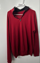 Load image into Gallery viewer, Boston Traders Mens Red Cotton Long Sleeve 1/4 Zip Pullover Sweater Size Large