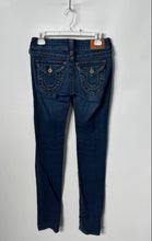 Load image into Gallery viewer, True Religion Womens Blue Denim Dark Wash Low-Rise Stretch Skinny Jeans Size 27