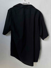 Load image into Gallery viewer, Pierre Cardin Mens Black Spread Collar Short Sleeve Button-Up Shirt Size 17