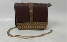 Load image into Gallery viewer, Beya Womens Brown Snakeskin Leather Chain Strap Flap Mini Crossbody Bag
