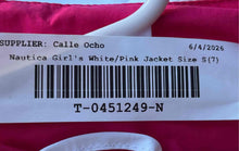 Load image into Gallery viewer, Nautica Girls White Pink Long Sleeve Full-Zip Windbreaker Jacket Size S 7 w/ Tag
