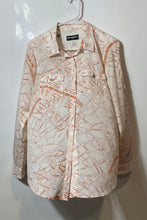 Load image into Gallery viewer, Karl Lagerfeld Paris Womens Beige Map Print Long Sleeve Button-Up Shirt Size M