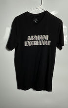 Load image into Gallery viewer, Armani Exchange Mens Black Graphic Print V-Neck Pullover T-Shirt Size Medium
