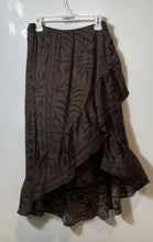 Load image into Gallery viewer, A New Day Womens Brown Leaf Print Ruffled Hem Maxi Skirt Size M With Tag