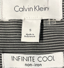 Load image into Gallery viewer, Calvin Klein Mens Black Gray Striped Long Sleeve Collared Button-Up Shirt Size S