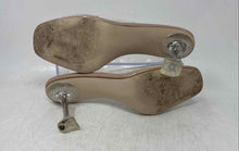 Load image into Gallery viewer, Vivian Womens Clear Beige Open Toe Slip-On Stiletto Mule Heels Size 9