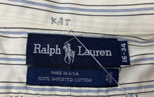 Load image into Gallery viewer, Ralph Lauren Mens Off-White Cotton Long Sleeve Collared Dress Shirt Size 16/34