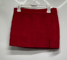 Load image into Gallery viewer, Zara Womens Red Tweed Flat Front Regular Fit Side Zipper Short Mini Skirt Size S