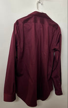 Load image into Gallery viewer, Calvin Klein Mens Wine Infinite Non-Iron Slim Fit Dress Shirt Size L 16 34/35